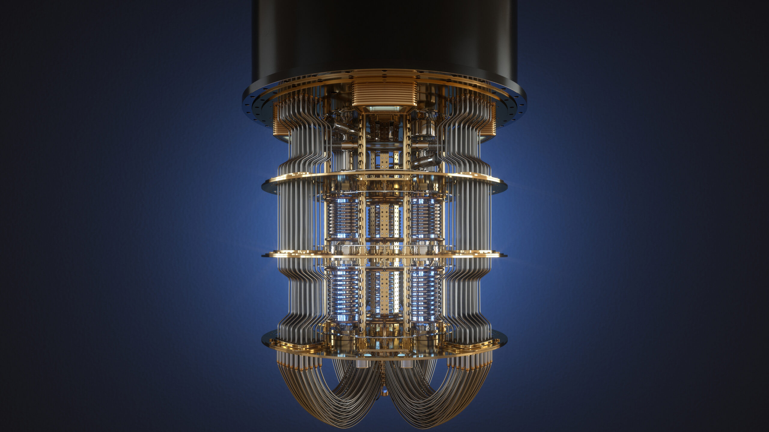 Close-up of a quantum computer.
