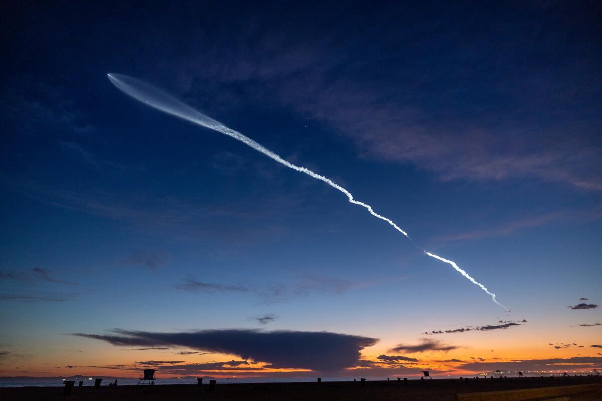 SpaceX Illuminates California Night Sky with Starlink Launch