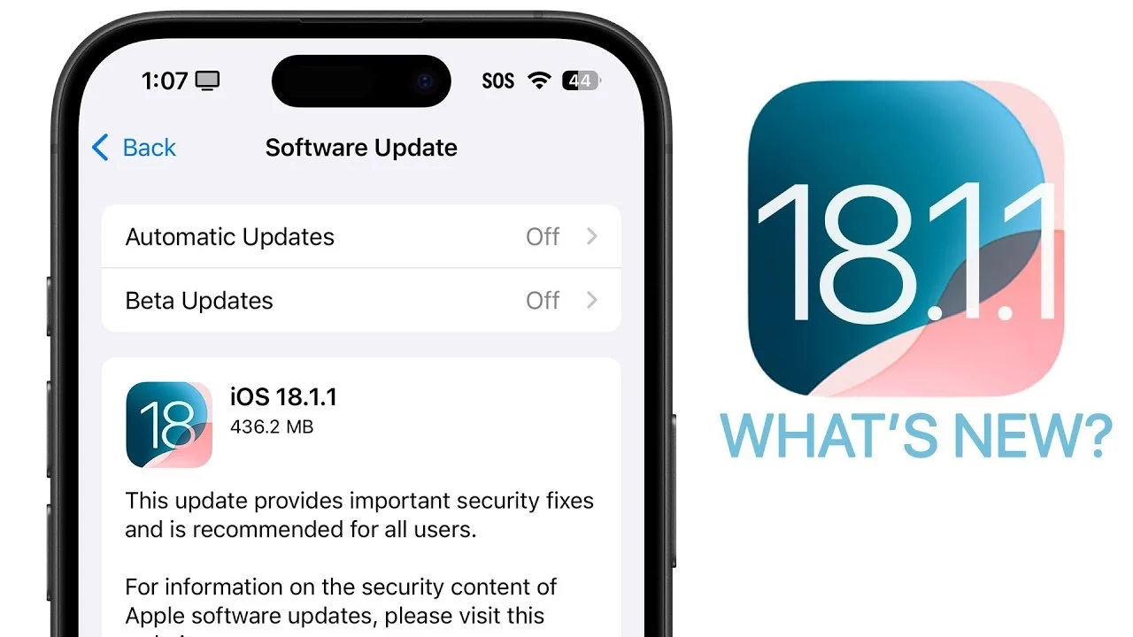 Apple Releases iOS 18.1.1 Update